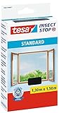 tesa Insect Stop Standard Fliegengitter für Fenster - Insektenschutz zuschneidbar -...