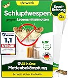 anwerk® Schlupfwespen gegen Lebensmittelmotten - 4 Karten à 1 Lieferung - Effektiv...